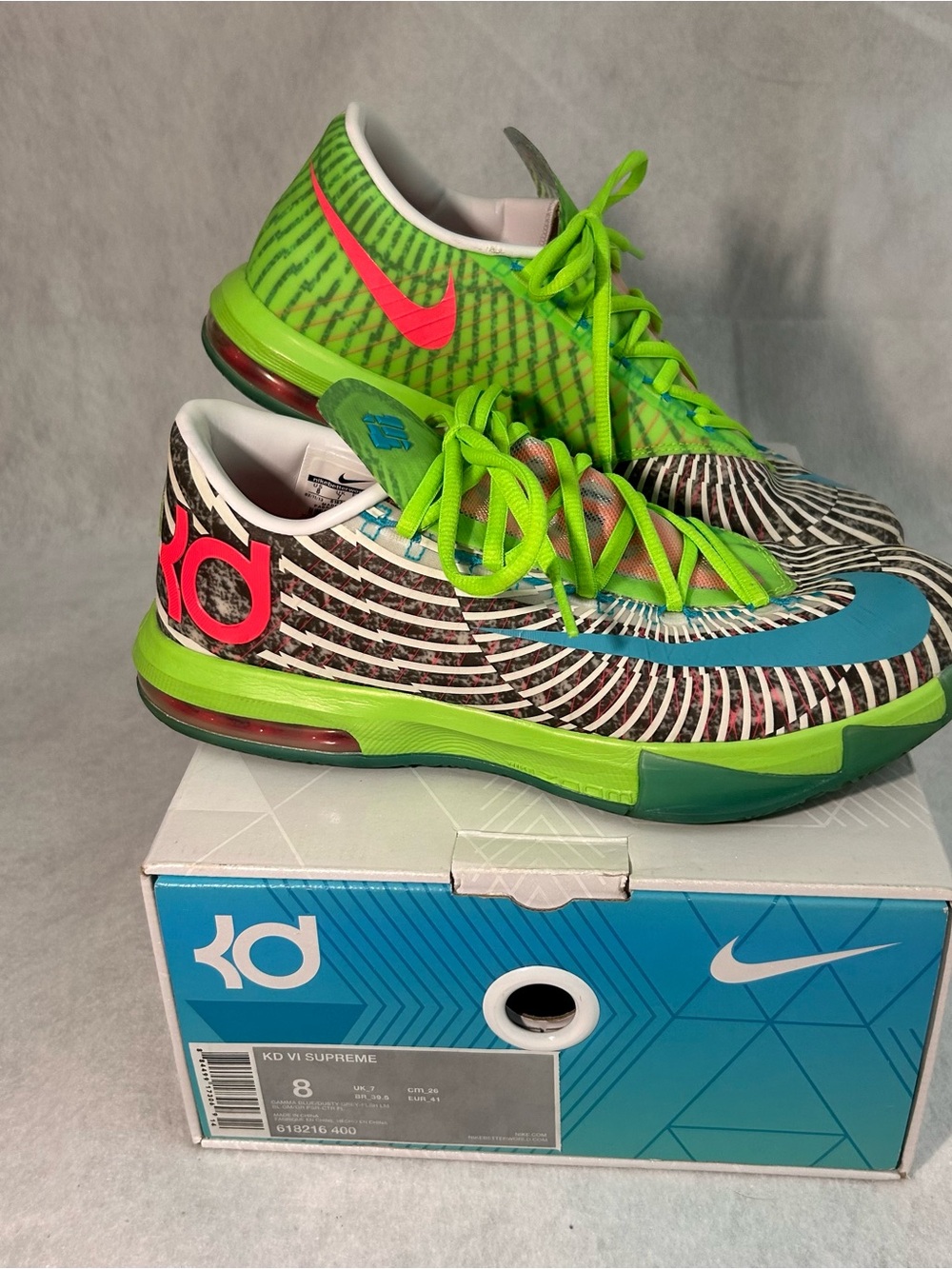 Nike KD 6 Supreme "D.C. Preheat" 2013 (SKU: 618216-400) men’s 8 women’s 9.5